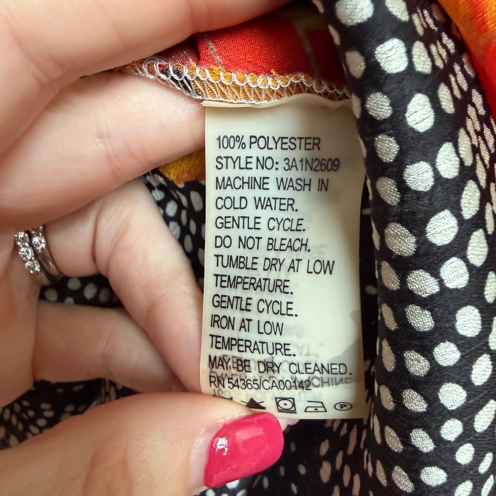 Peter Nygard Womens Feather Print Pleated Blouse Belt Medium Western Festival - Picture 7 of 10